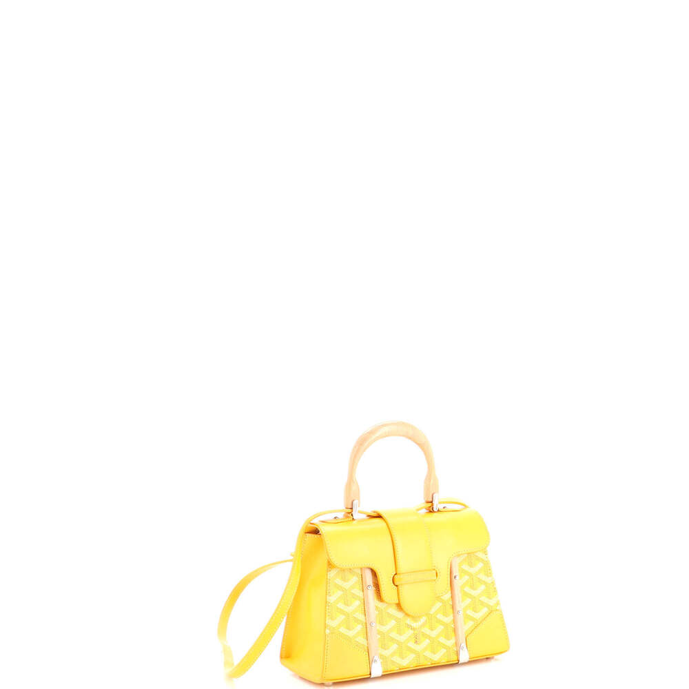 Goyard Mini Structured Saigon Top Handle Bag Coated Canvas with Leather - Picture 2 of 5